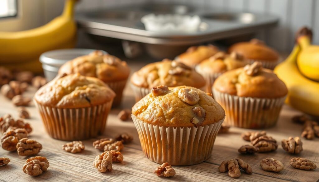 Banana walnut muffins