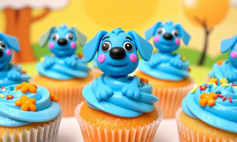 bluey cupcake decorations