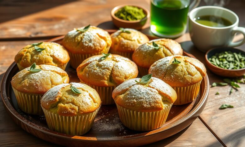 green tea muffins