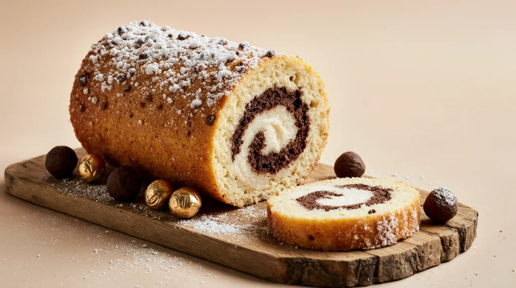Malted Milk Ball Ice Cream Cake Roll